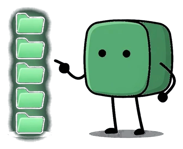 Mascote do Cubis.Hub apontando para documentos organizados